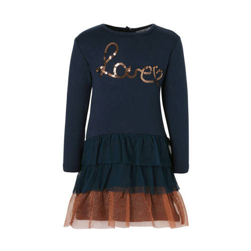 Dirkje Jurk Met Pailletten Marine dirkje kopen in de aanbieding