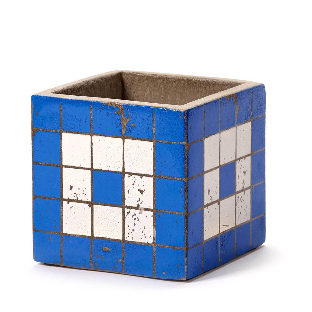 Serax bloempot Marie, Blauw/wit