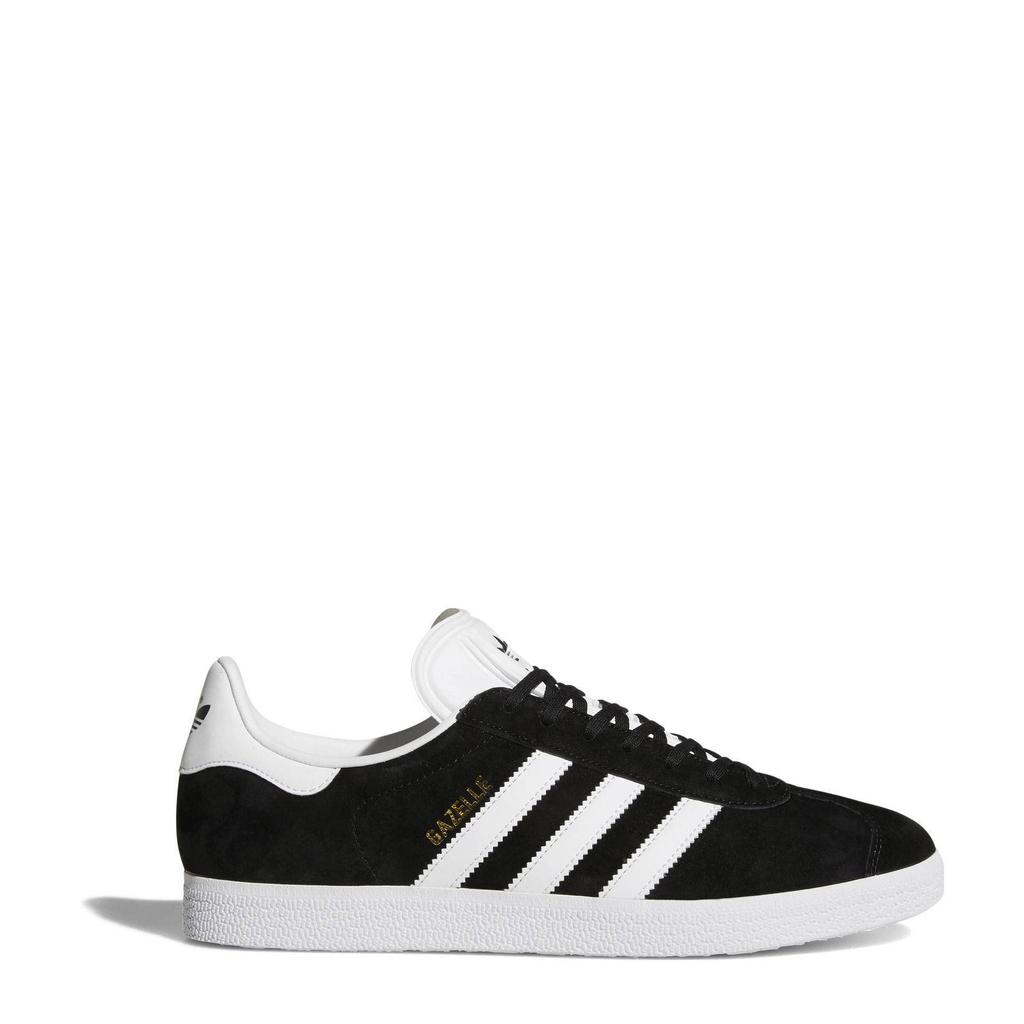 Zwarte unisex adidas Originals Gazelle sneakers van suede met veters