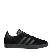 thumbnail: Zwarte unisex adidas Originals Gazelle sneakers van suède met veters en effen