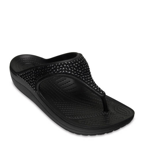 Crocs Sloane Teenslippers Met Siersteentjes Zwart crocs kopen in de aanbieding
