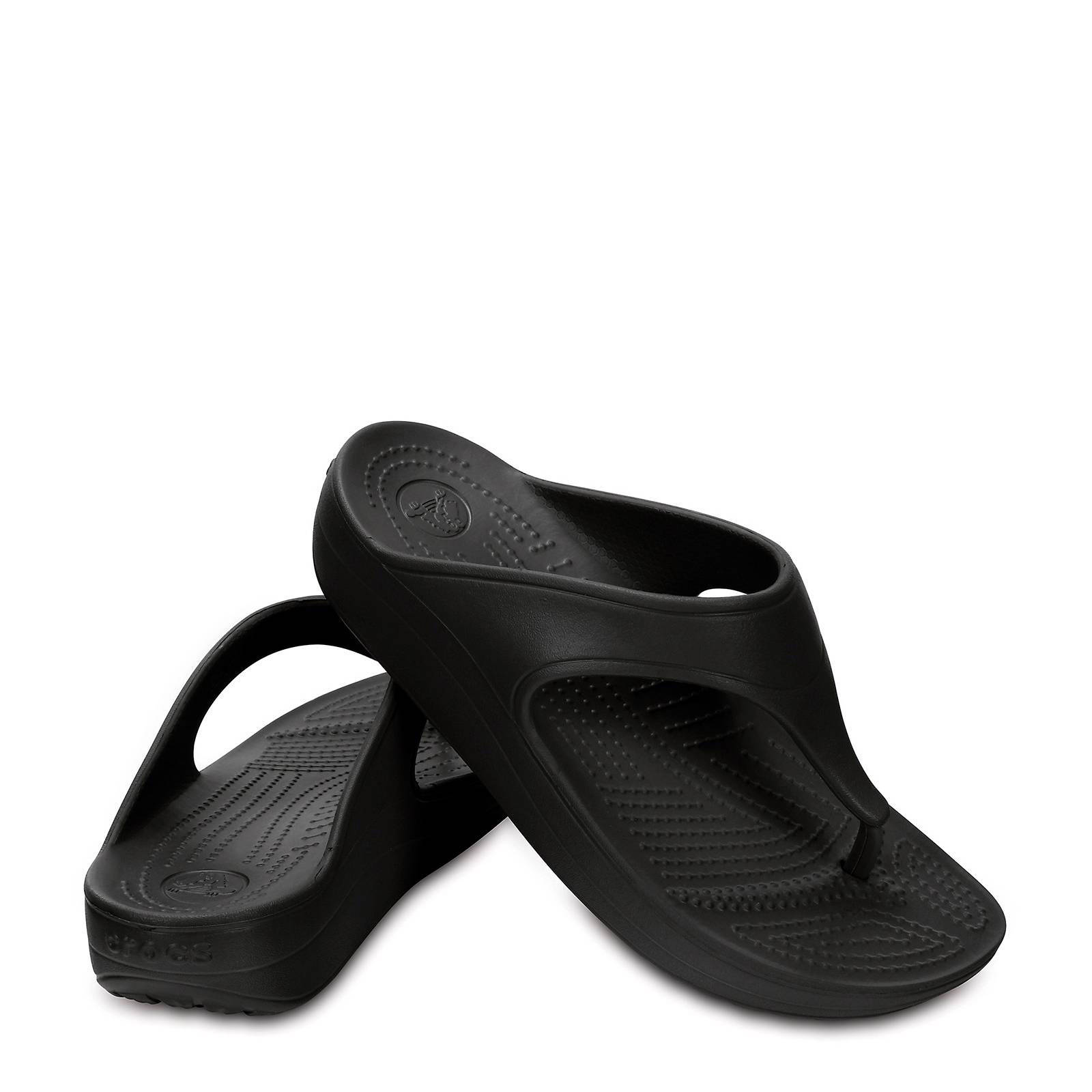 zwarte crocs slippers