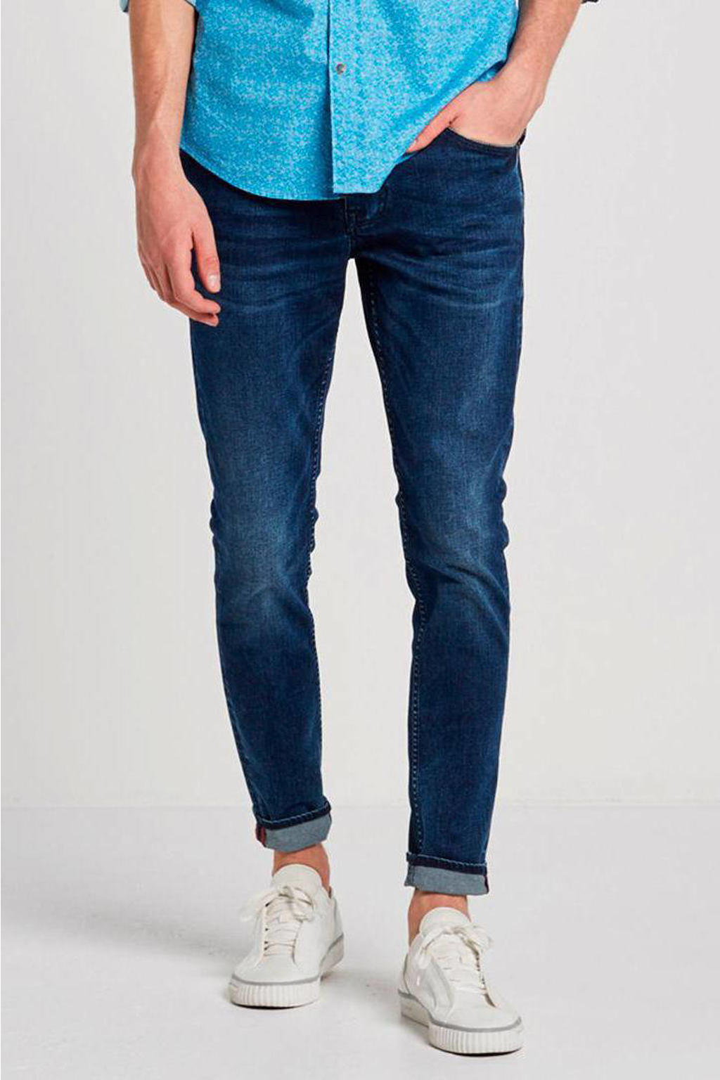 Petrol Industries slim fit jeans Nolan met riem dark blue