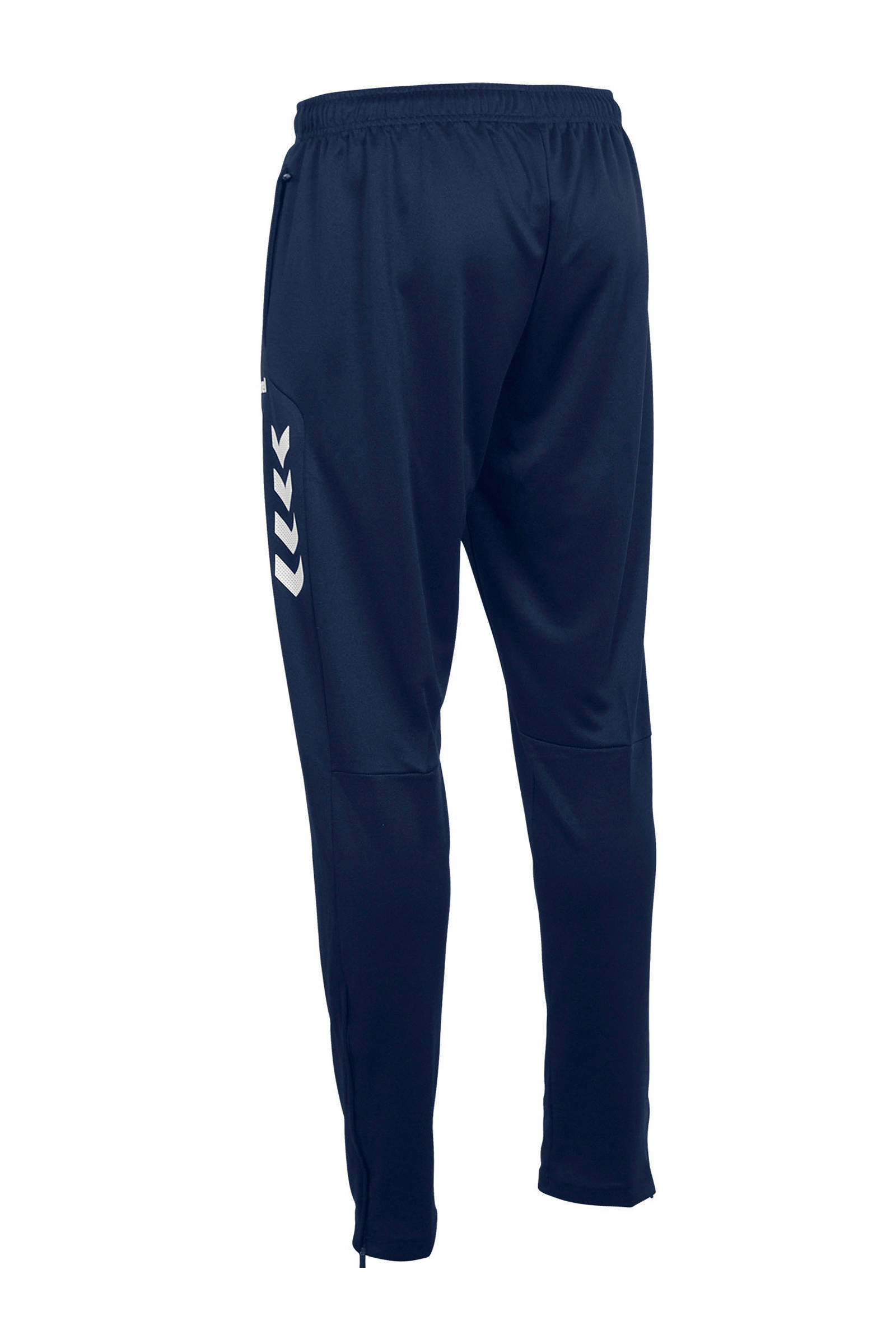 hummel trainingsbroek Valencia donkerblauw/wit | wehkamp