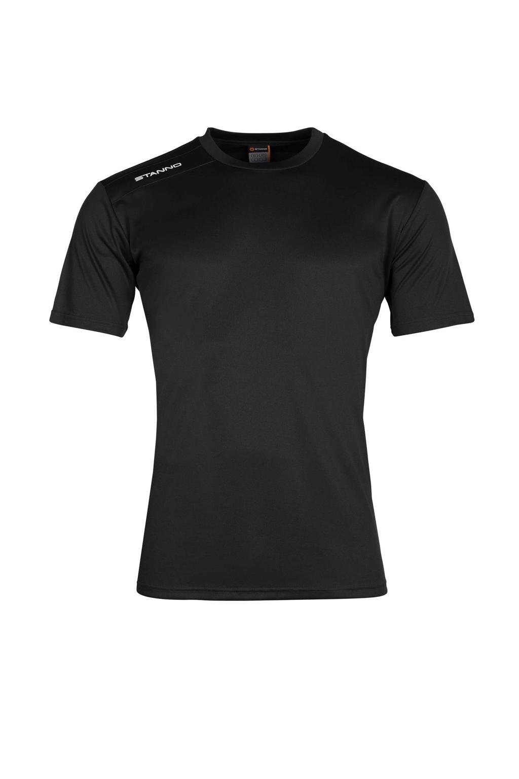 Zwart en witte heren Stanno Senior sport T-shirt van polyester met korte mouwen en ronde hals