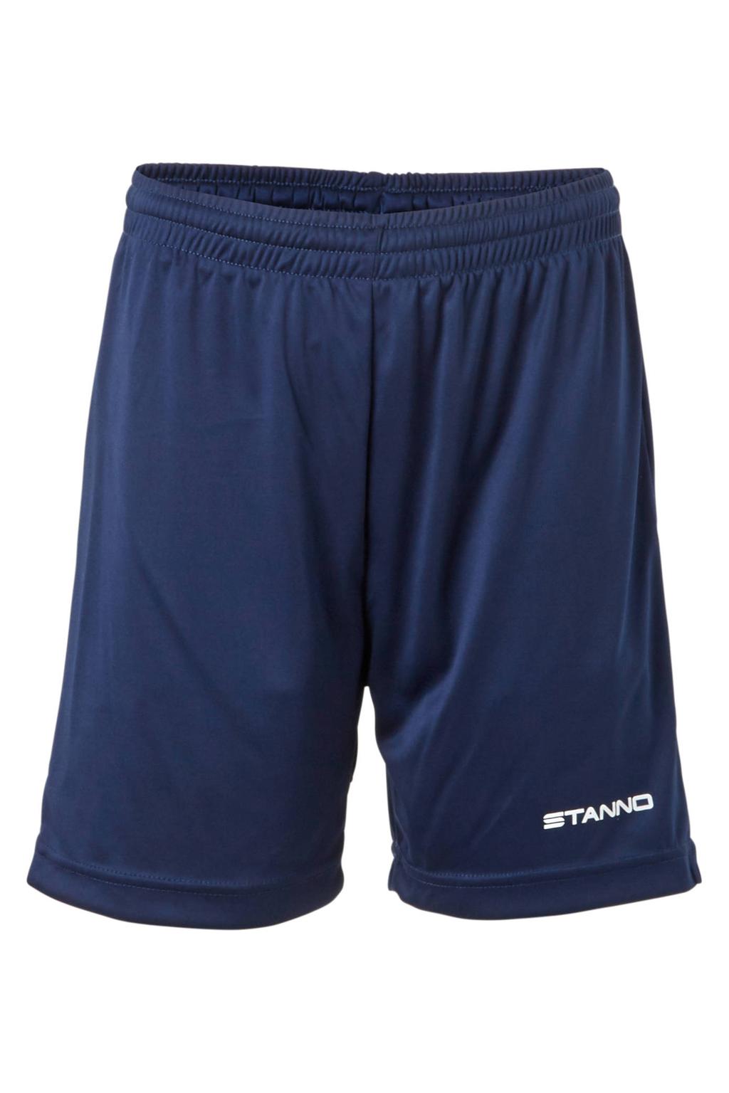 Donkerblauwe jongens en meisjes Stanno Junior sportshort van polyester met elastische tailleband met koord