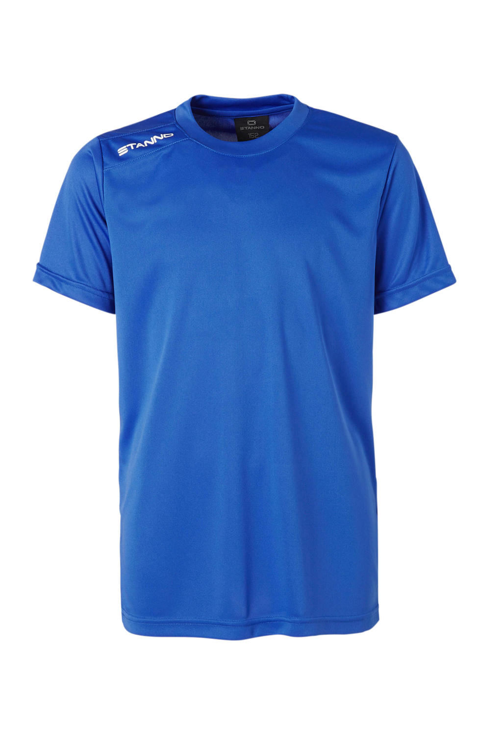Blauwe jongens en meisjes Stanno junior voetbalshirt van polyester met korte mouwen en ronde hals