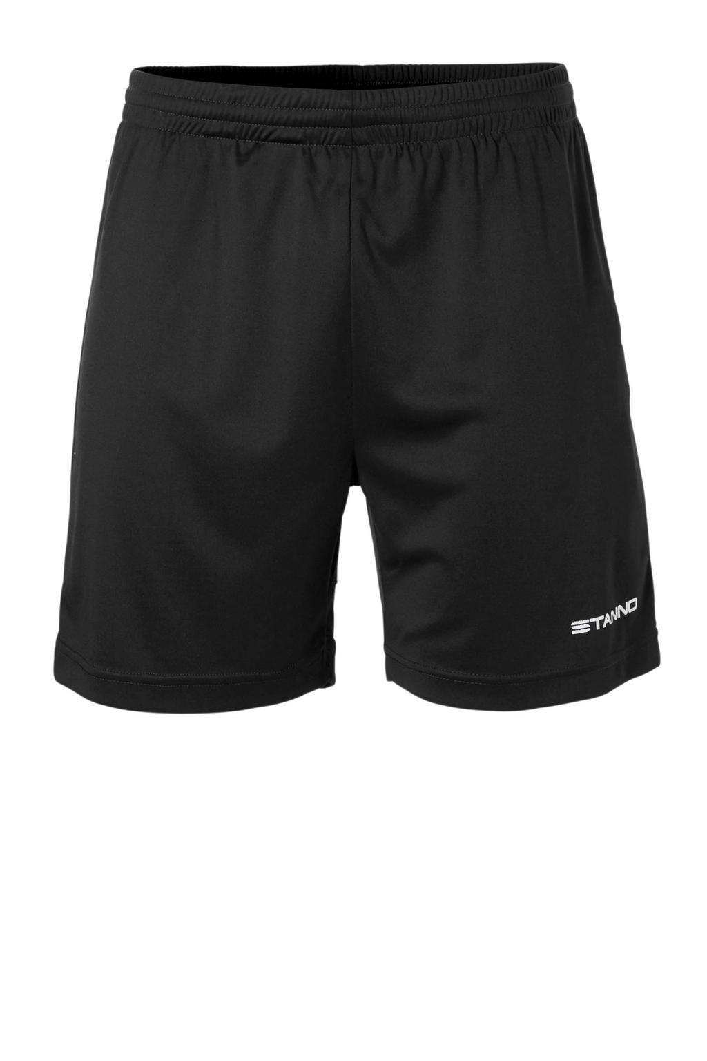 Zwarte heren Stanno Senior sportshort van polyester met regular fit, regular waist, elastische tailleband en effen