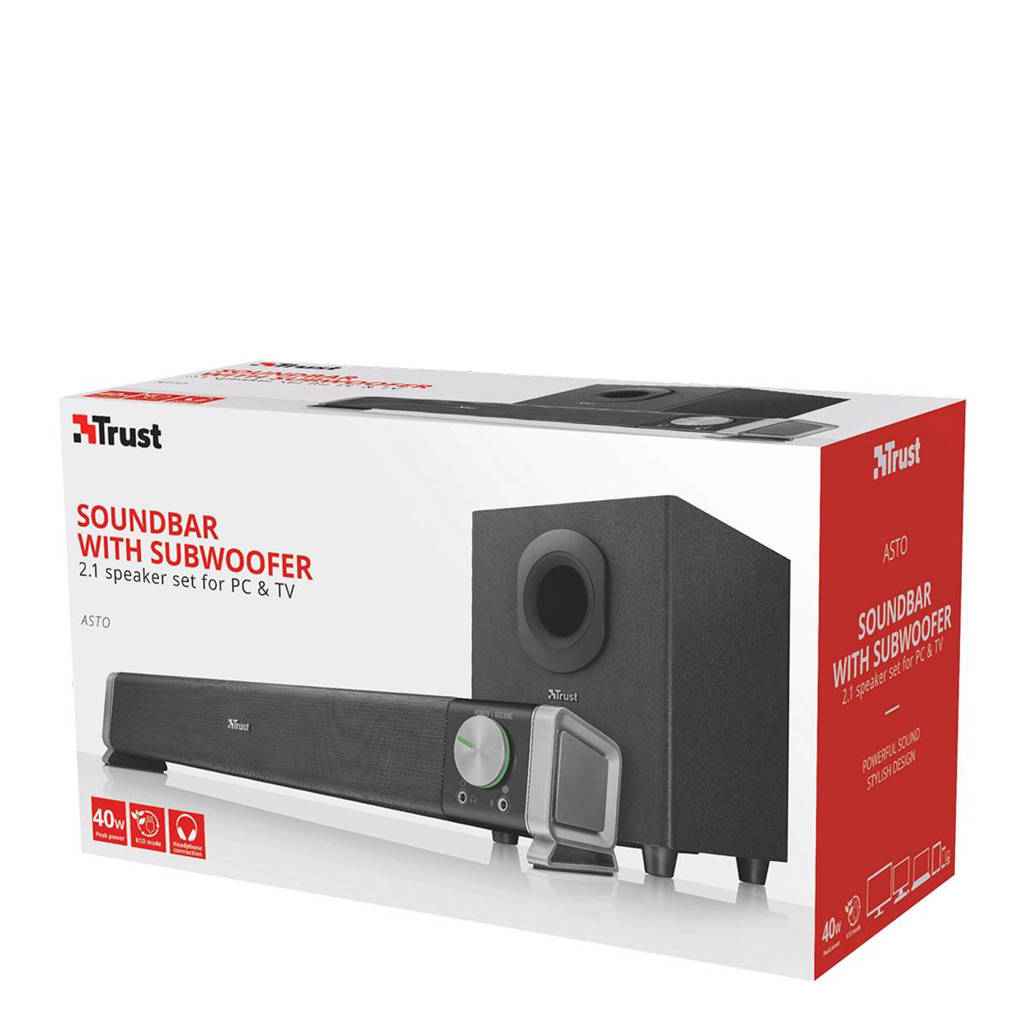 Subwoofer Trust 21046 Asto Soundbar Tv Speaker Subwoofer Trust