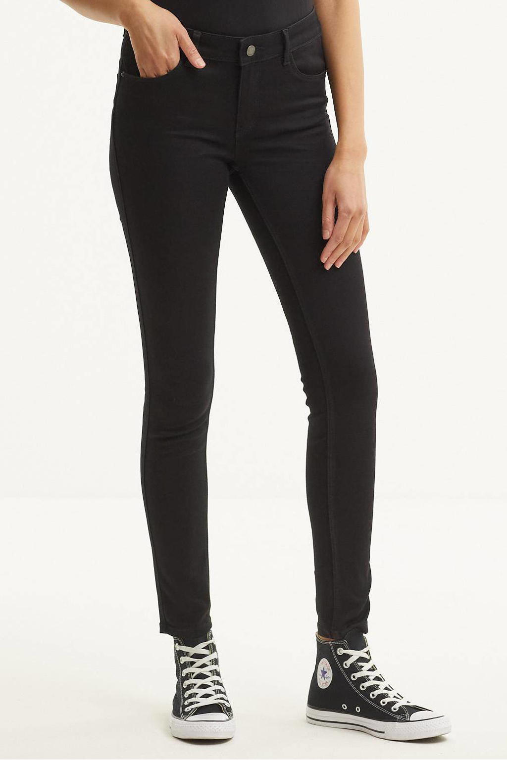 VERO MODA mid waist shape-up slim fit jeans VMSEVEN black