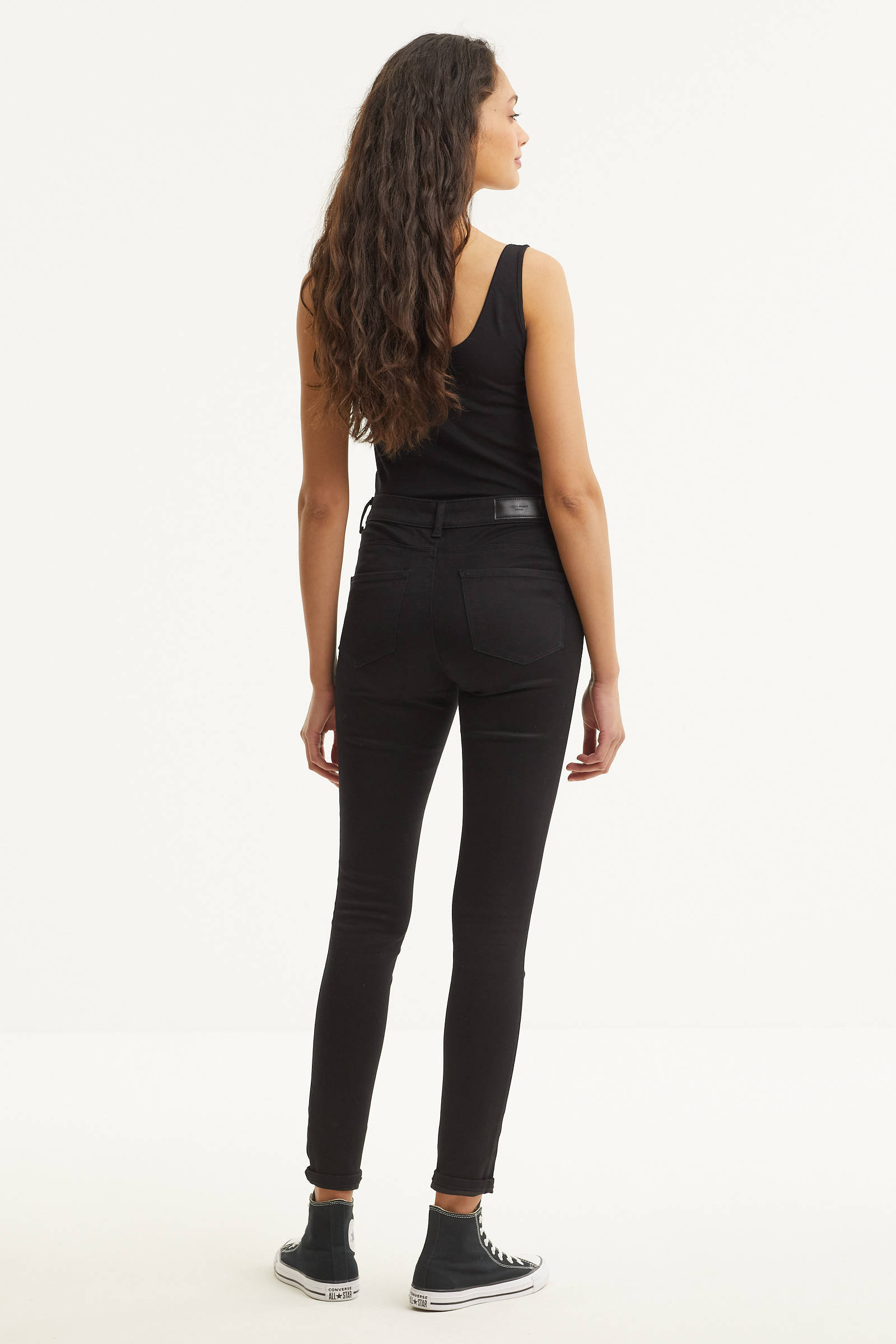 VERO MODA Slim Fit Jeans Vmseven Mid Rise Slim Fit Jeans, donkerblauw (dark blue denim), S / 32L : Vero Moda