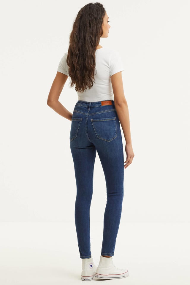 blue denim VERO MODA waist | medium high skinny jeans wehkamp VMSOPHIA