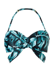 bandeau bikinitop in all over print groen