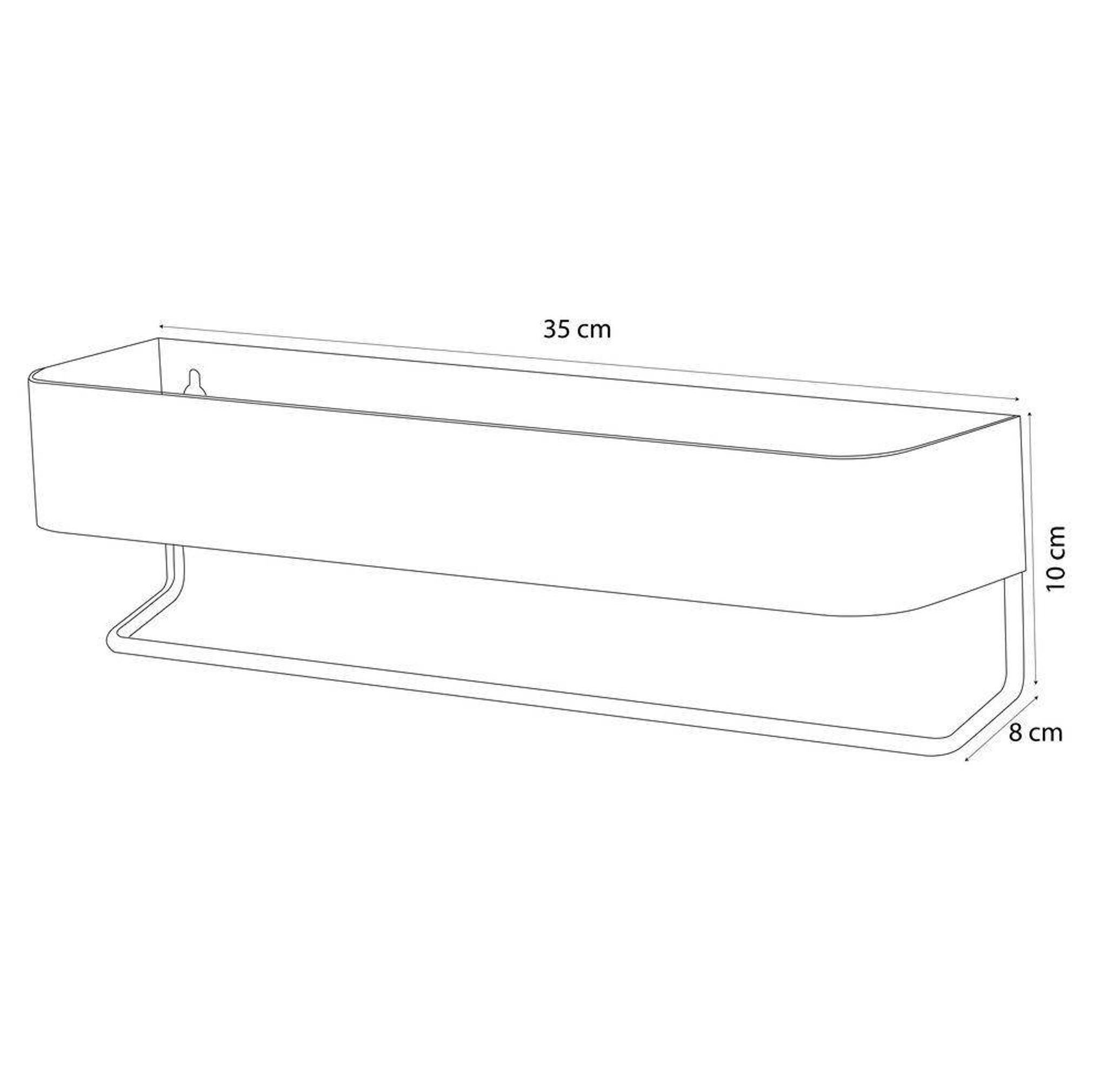 Sealskin wandrek met handdoekhouder Brix (35x10x8 cm) - Afbeelding 5