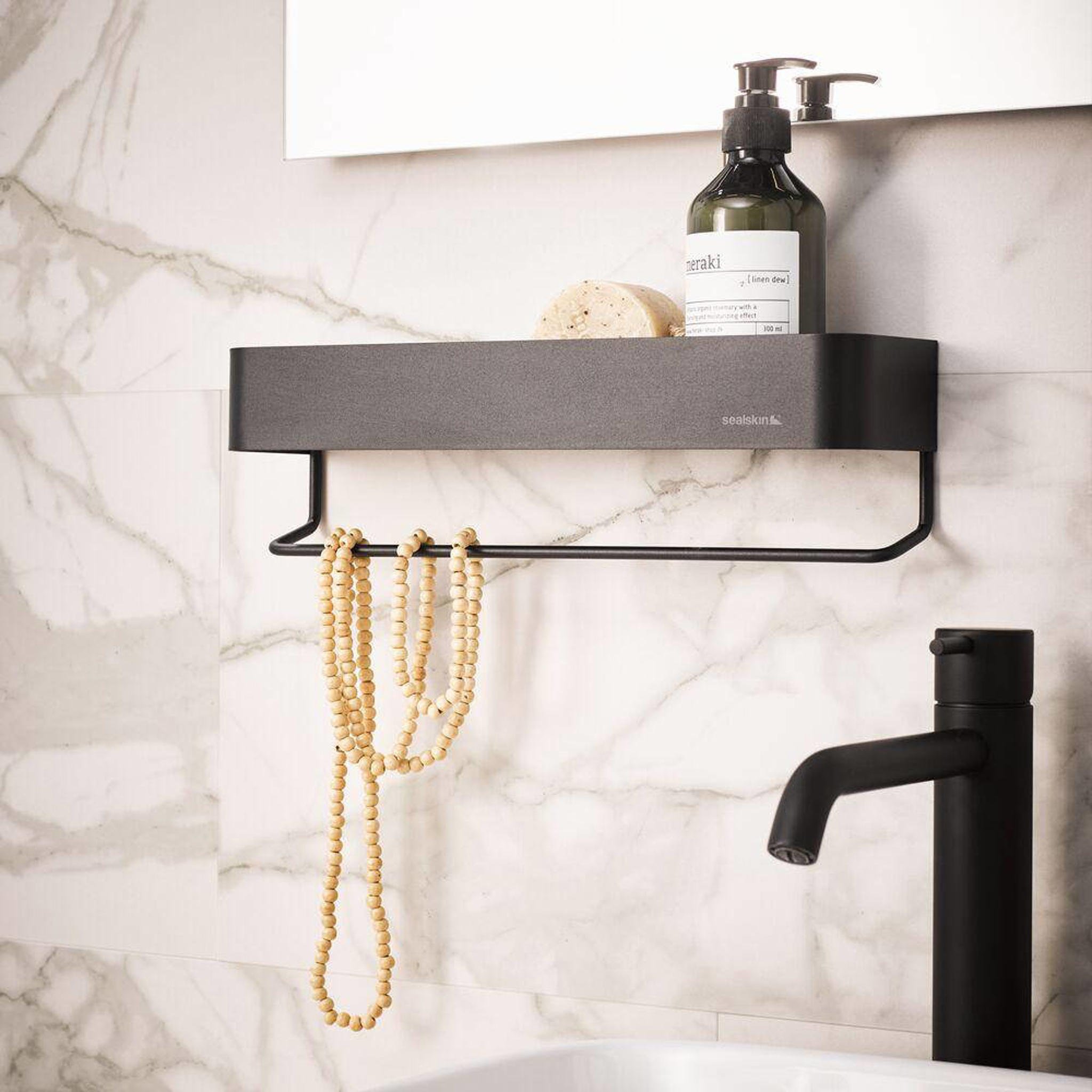 Sealskin wandrek met handdoekhouder Brix (35x10x8 cm) - Afbeelding 8