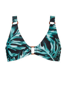 Mix & Match halter bikinitop in all over print zwart
