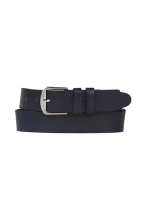 leren riem donkerblauw