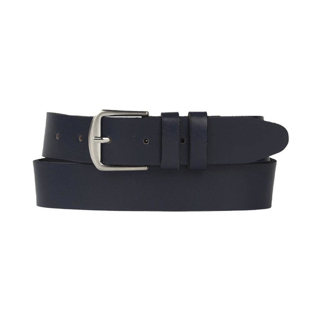 Petrol Industries leren riem, Marineblauw