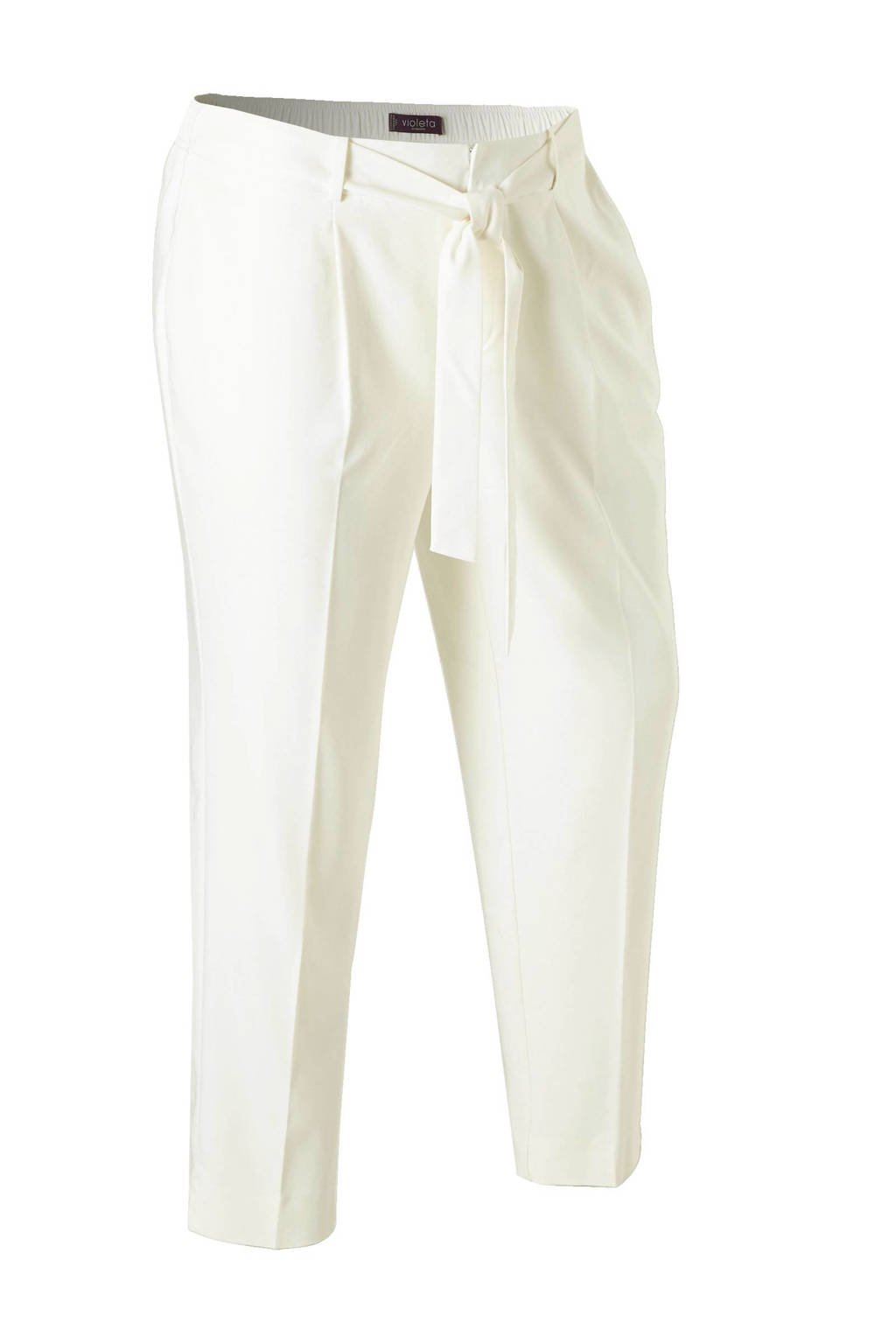 Violeta by Mango straight fit high waisted pantalon, naturel wit