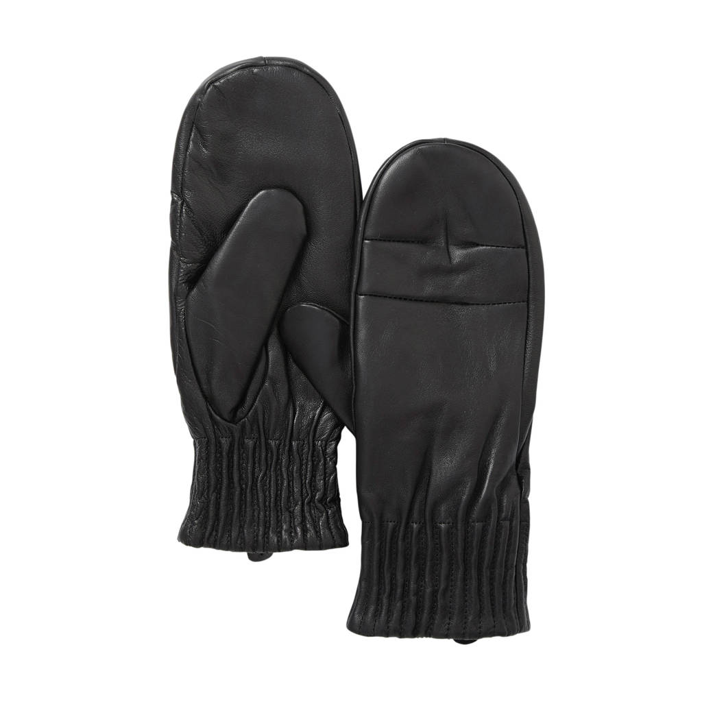 OBJECT leren handschoenen, Zwart
