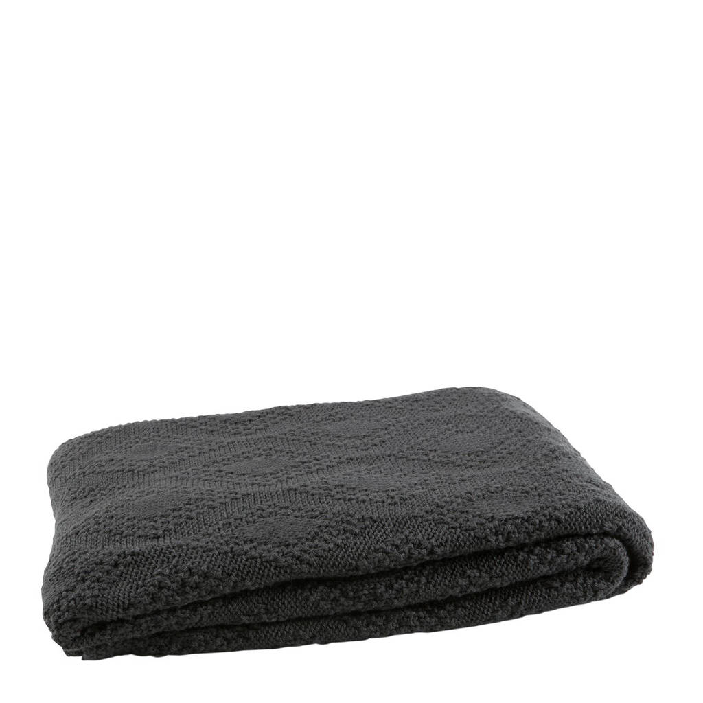 BePureHome plaid Double Check (170x130 cm), Grijs