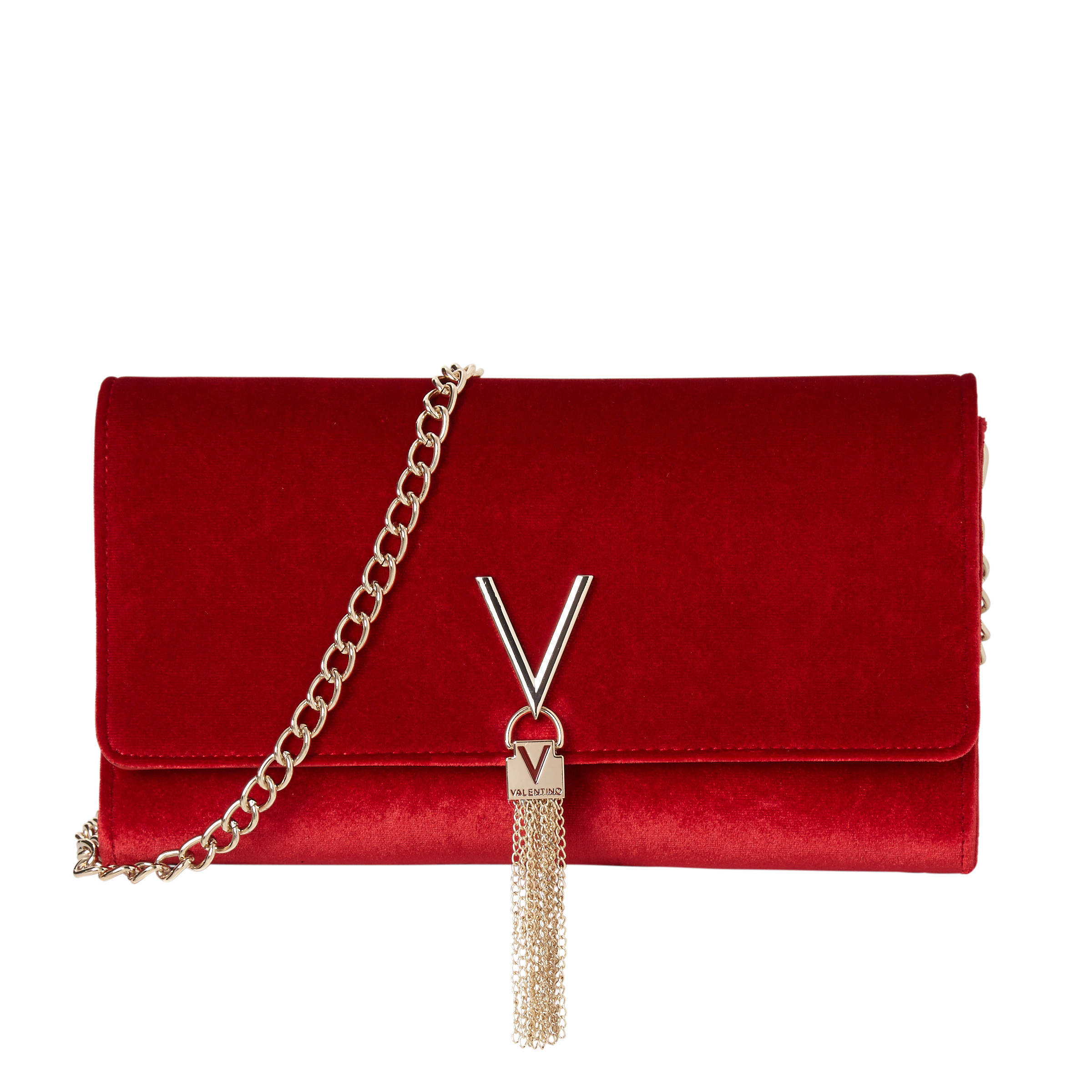 Valentino Handbags Clutches Marilyn Clutch Velvet Rood online kopen