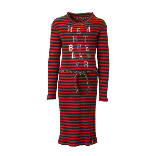 Quapi Gestreepte Jurk Leslie Roodgrijs quapi kopen in de aanbieding