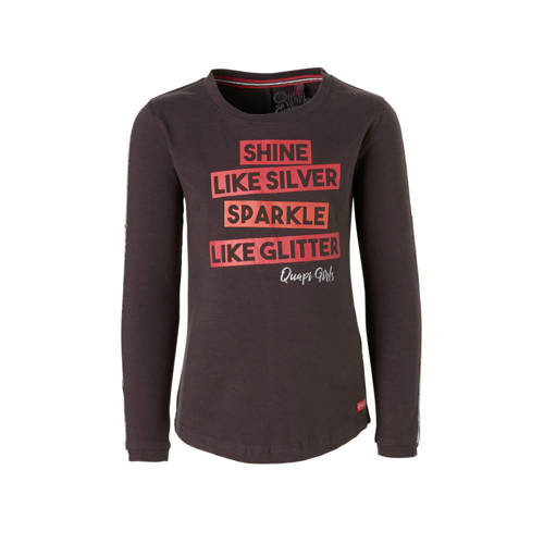 Quapi Longsleeve Lobke Met Pailletten En Tekst Grijs quapi kopen in de aanbieding Quapi Longsleeve Lobke Met Pailletten En Tekst Grijs quapi kopen in de aanbieding