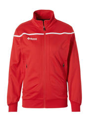 thumbnail: Rood en witte dames Reece sportvest van polyester met effen, lange mouwen en opstaande kraag