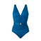 whkmp's beachwave corrigerend badpak met plooien petrol