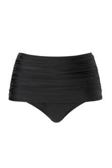 Mix & Match corrigerend bikinibroekje high waist met plooien zwart