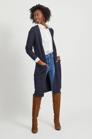 gemêleerd gebreid vest VIRIL donkerblauw