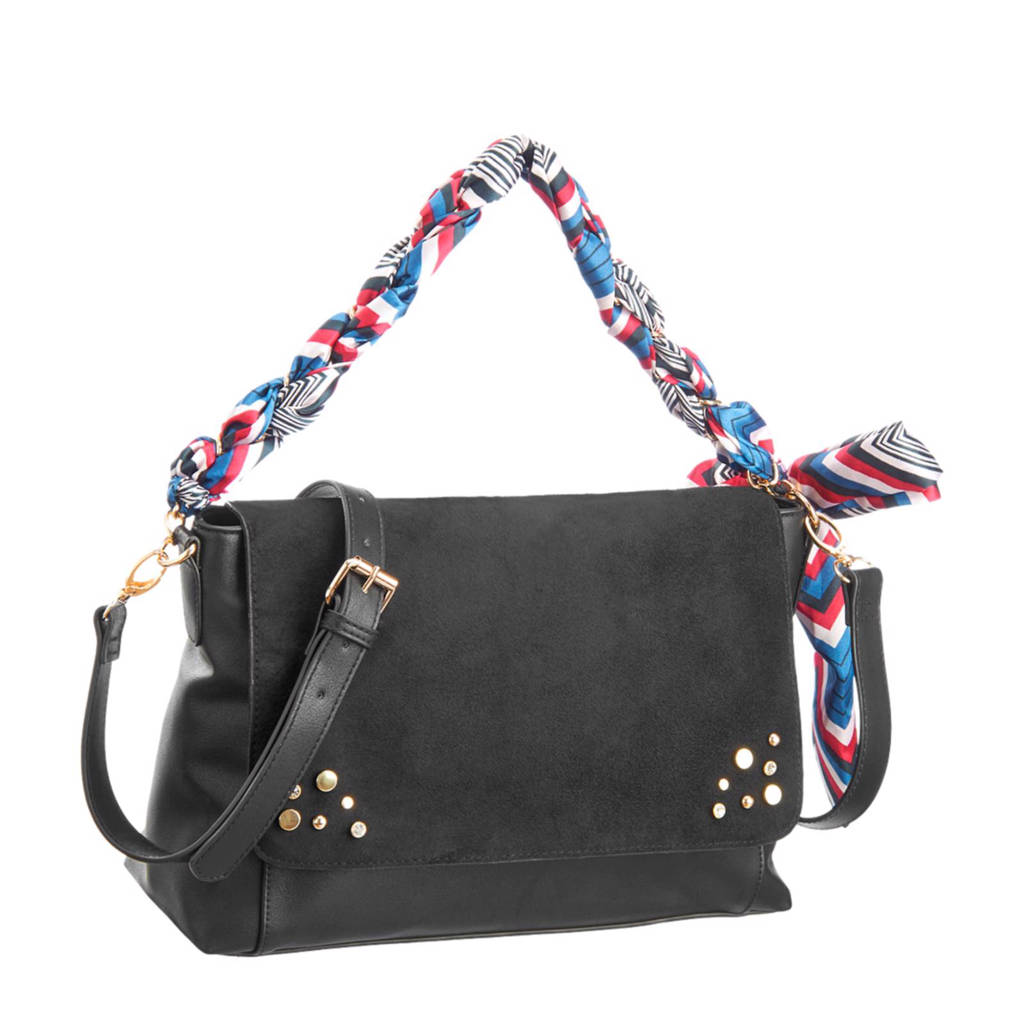 vanHaren Graceland handtas met studs zwart, Zwart