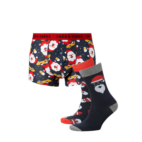 Jack And Jones Giftbox Boxershort Sokken Kerst jack and jones kopen in de aanbieding