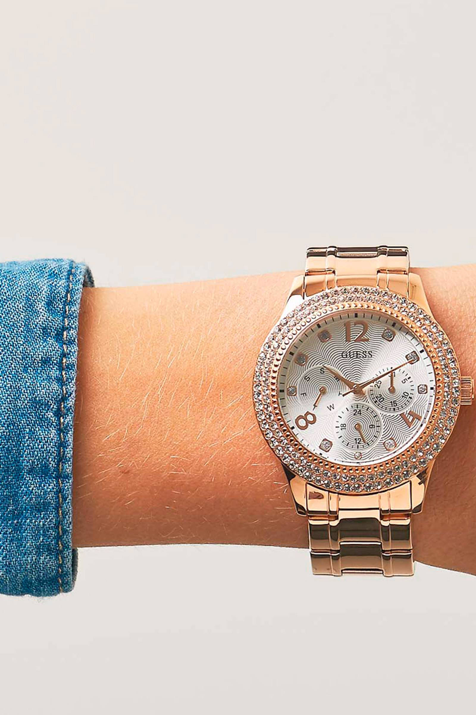 guess horloges dames rose goud