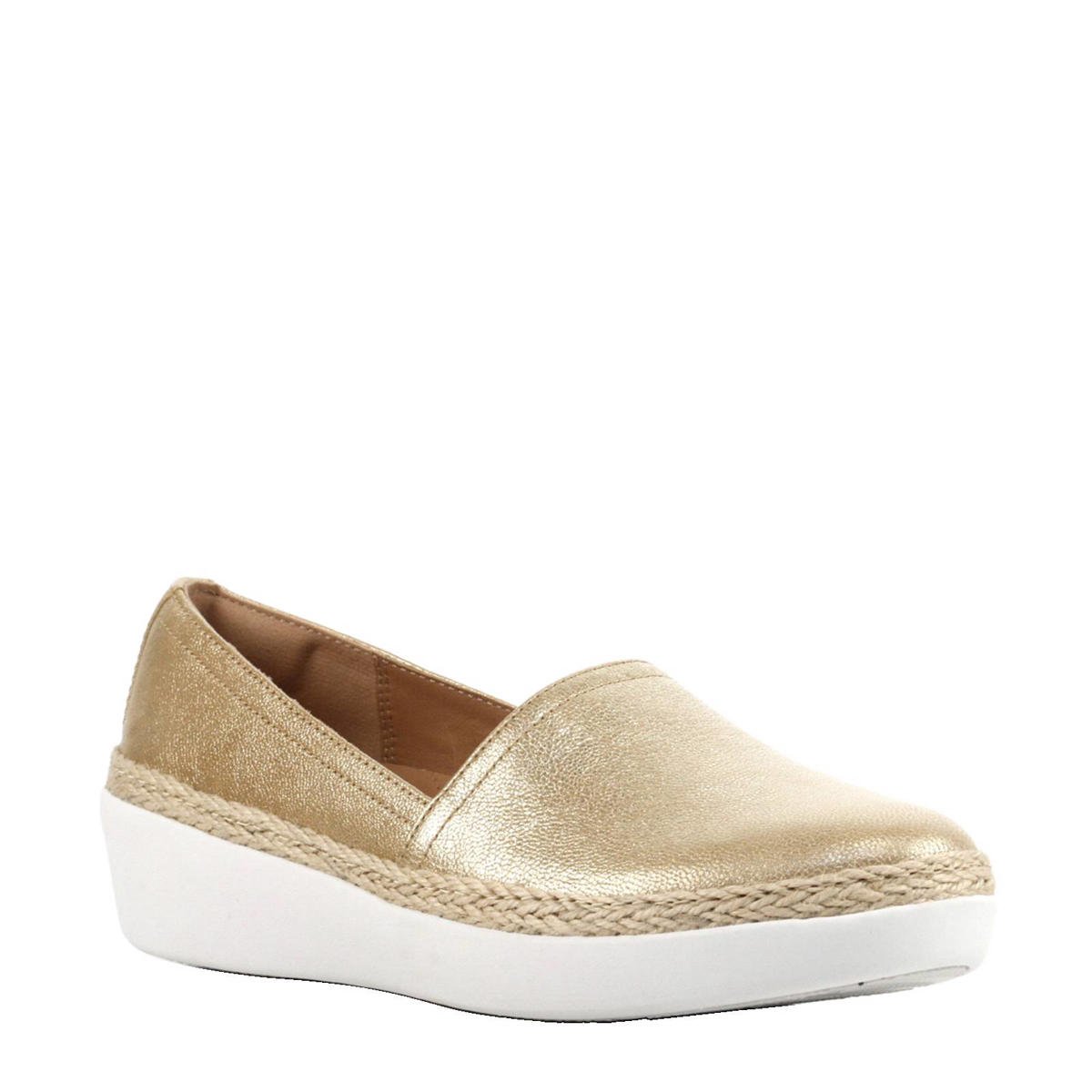 FitFlop TM Casa Loafers metallic leren espadrilles wehkamp