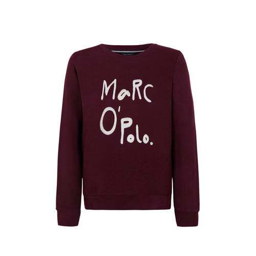 Marc Opolo Sweater Met Logo Donkerrood marc opolo kopen in de aanbieding