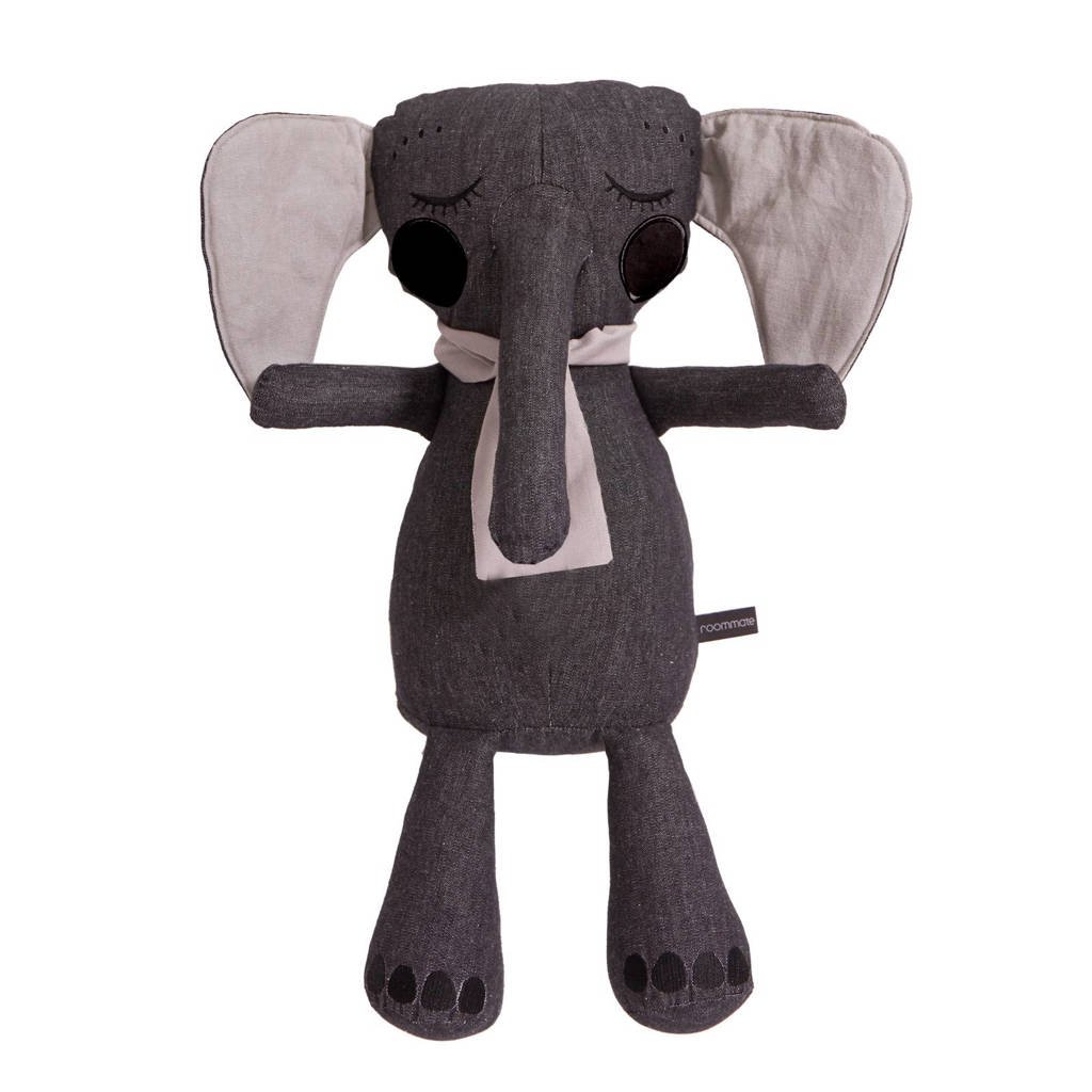 Roommate Elephantpop antraciet knuffel 50 cm, Antraciet