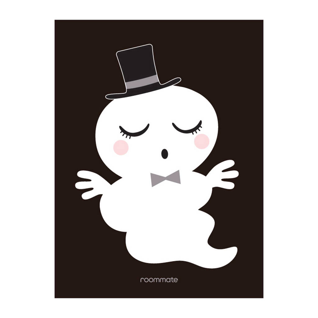 Roommate Mister ghost poster, Zwart/wit