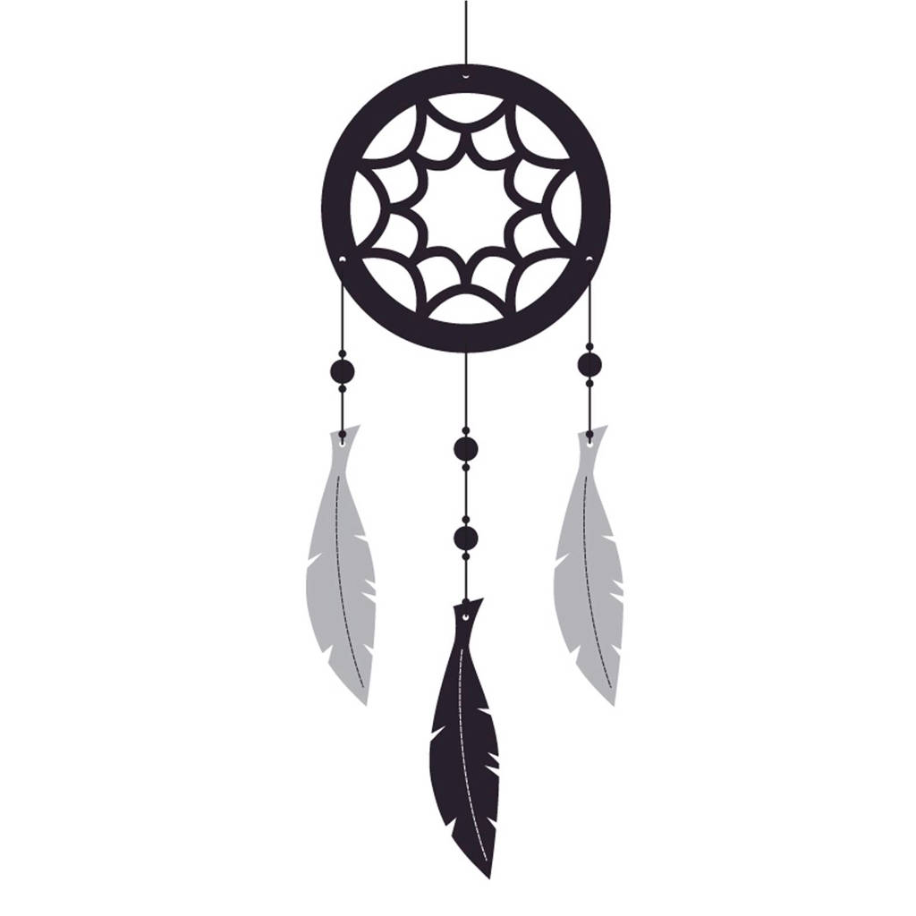 Roommate Dream catcher mobiel zwart, Zwart/grijs