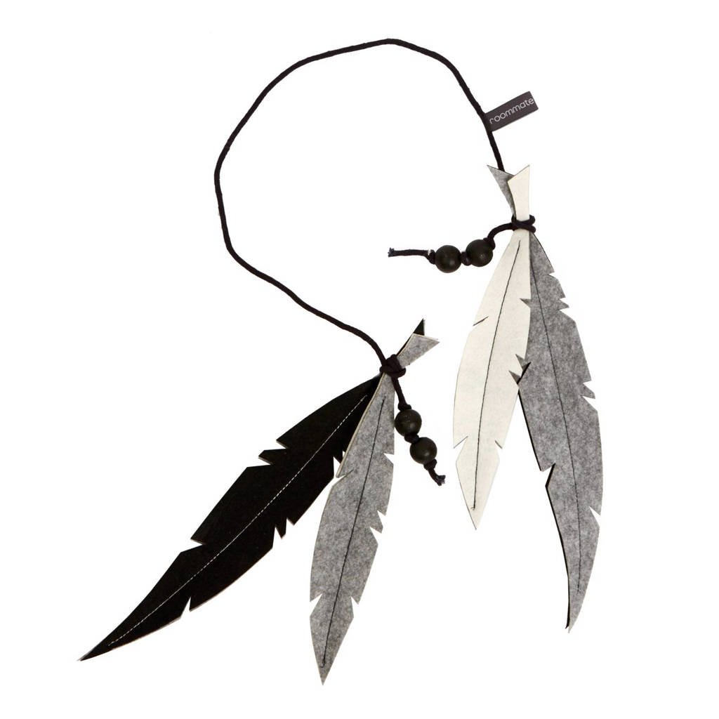Roommate Feather mobiel zwart/wit, Zwart/wit