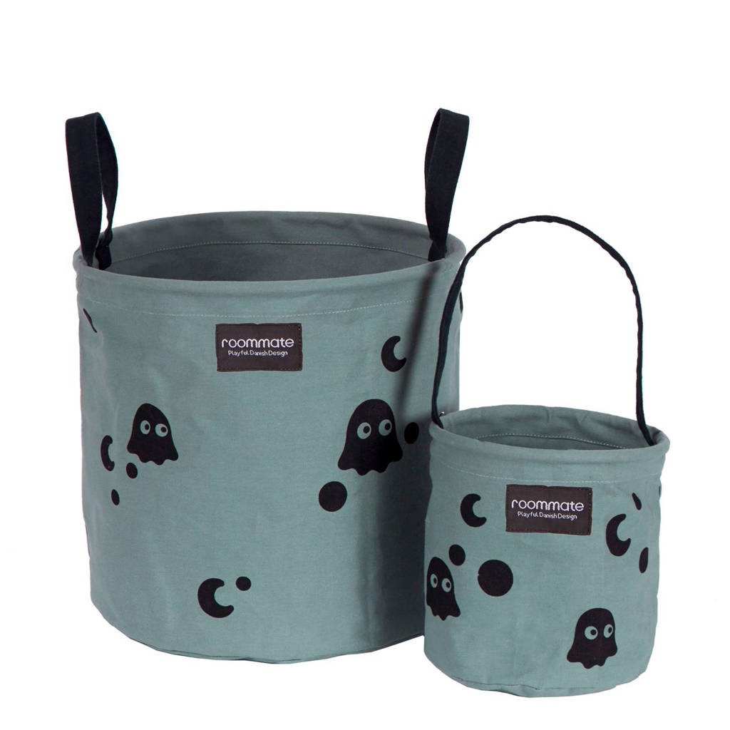 Roommate Ghost opbergmanden set, Sea grey/ black