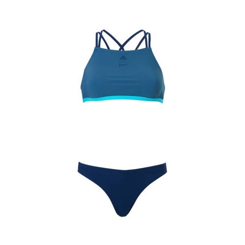 Adidas Performance Infinitex Crop Bikini Blauw adidas kopen in de aanbieding