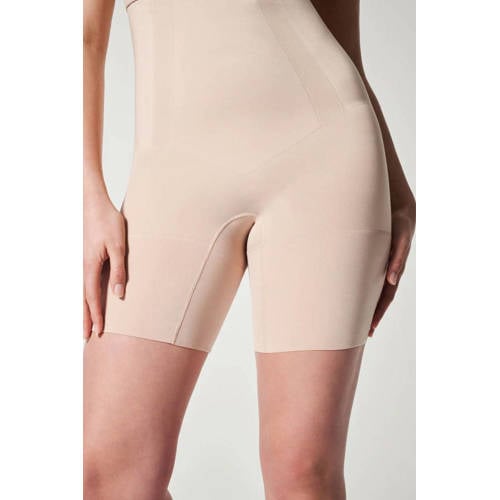 SPANX OnCore sterk corrigerende High-Waisted Mid-Thigh short lichtbeige afbeelding