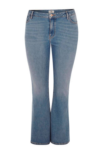 Plus high waist flared jeans met split