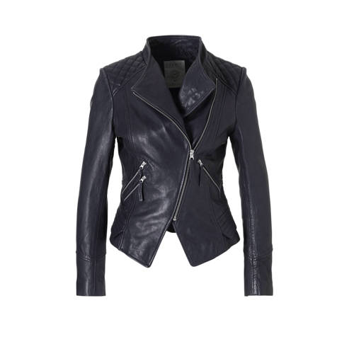 Esprit Women Casual Leren Bikerjack esprit kopen in de aanbieding