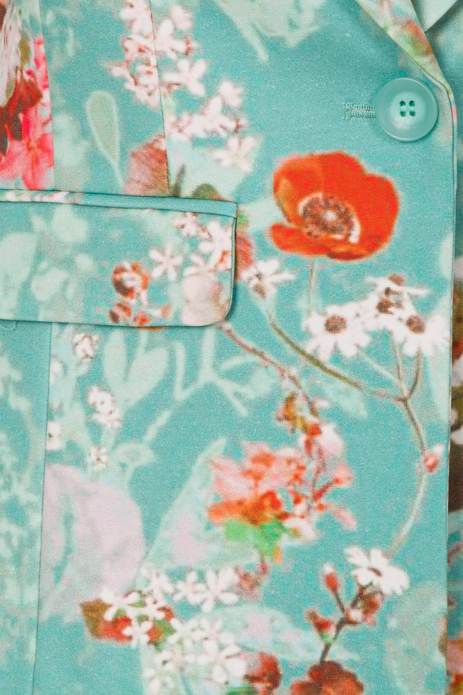 gebloemde blazer turquoise gebloemde blazer turquoise