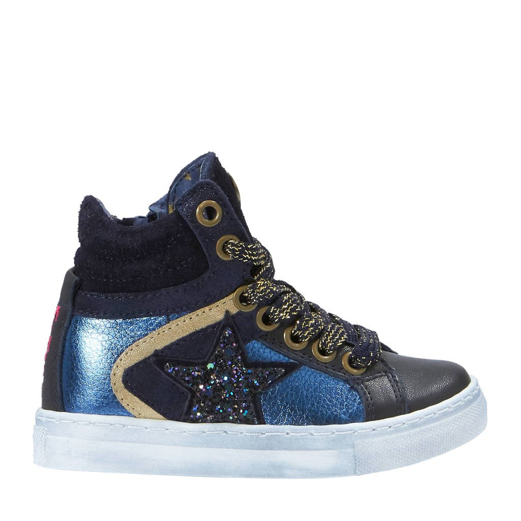 Mim-Pi sneakers glitters donkerblauw