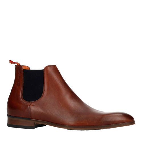 Manfield Leren Chelsea Boots Cognac manfield kopen in de aanbieding