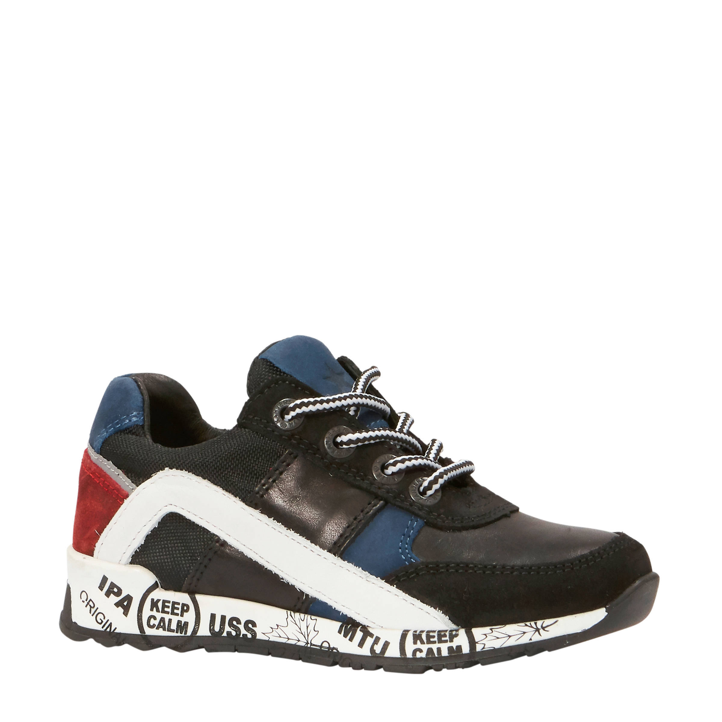 Kanjers leren sneakers zwart | wehkamp